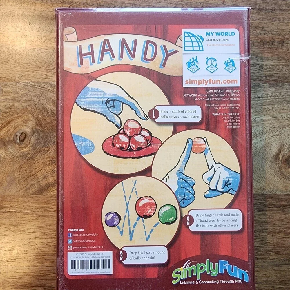 SimplyFun Handy Educational Dexterity Game 2005 3-6 Players Ages 8+ New Sealed
